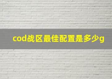 cod战区最佳配置是多少g