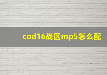 cod16战区mp5怎么配