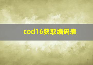 cod16获取编码表