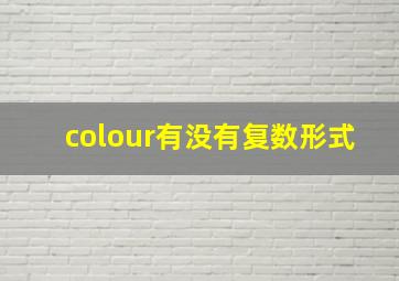 colour有没有复数形式