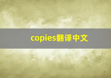 copies翻译中文