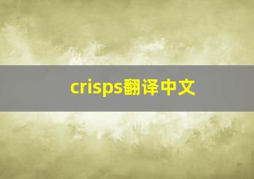 crisps翻译中文