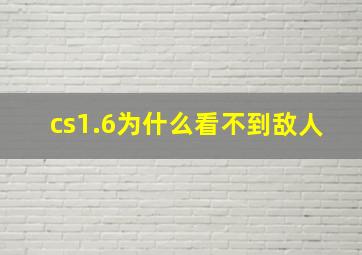 cs1.6为什么看不到敌人