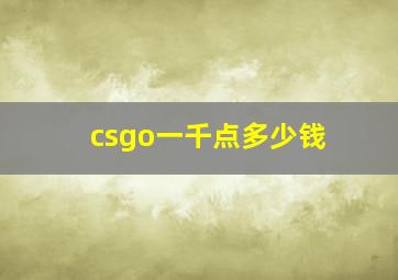 csgo一千点多少钱