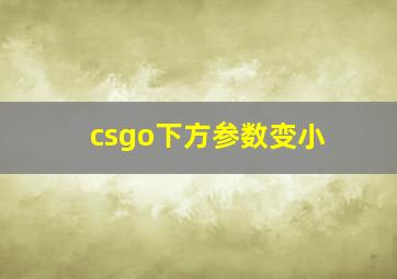 csgo下方参数变小