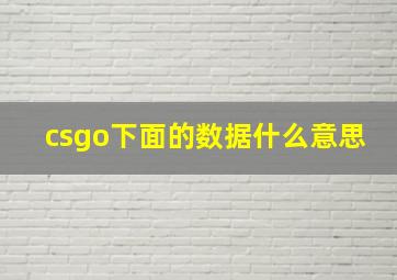 csgo下面的数据什么意思