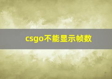 csgo不能显示帧数