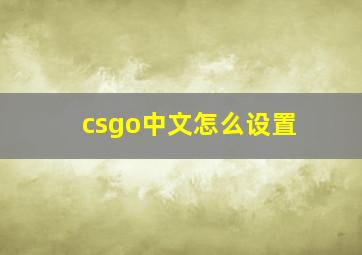 csgo中文怎么设置