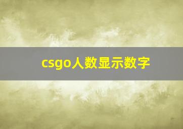 csgo人数显示数字