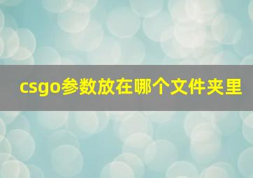 csgo参数放在哪个文件夹里