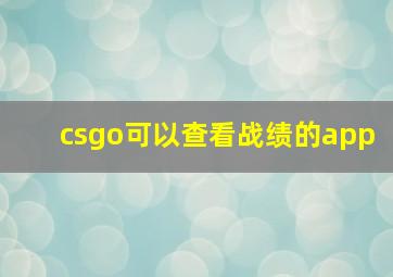 csgo可以查看战绩的app