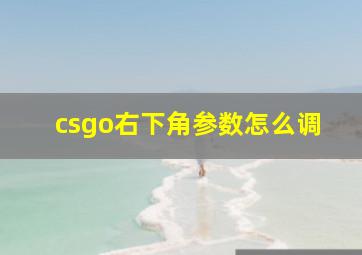 csgo右下角参数怎么调