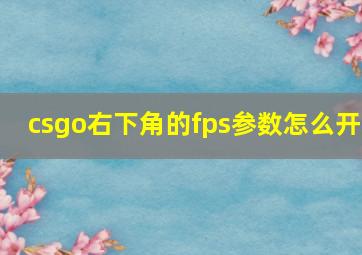 csgo右下角的fps参数怎么开