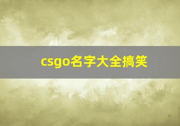 csgo名字大全搞笑