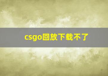 csgo回放下载不了