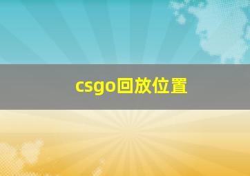 csgo回放位置