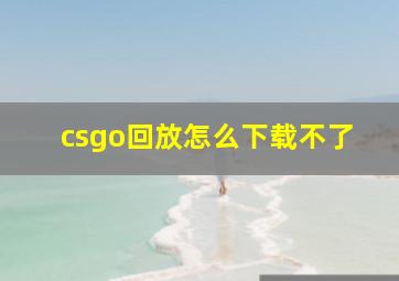 csgo回放怎么下载不了