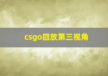 csgo回放第三视角