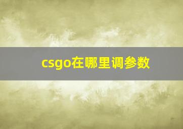 csgo在哪里调参数