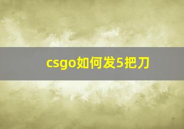 csgo如何发5把刀