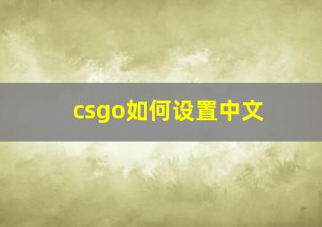 csgo如何设置中文