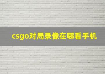 csgo对局录像在哪看手机