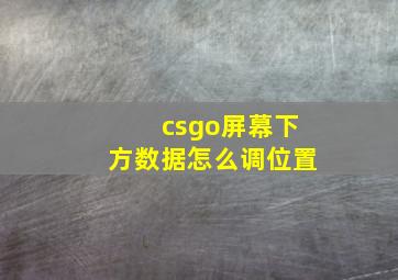 csgo屏幕下方数据怎么调位置