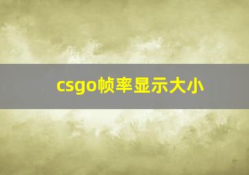 csgo帧率显示大小