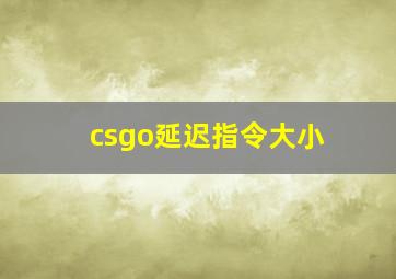 csgo延迟指令大小