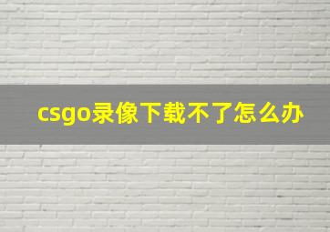 csgo录像下载不了怎么办