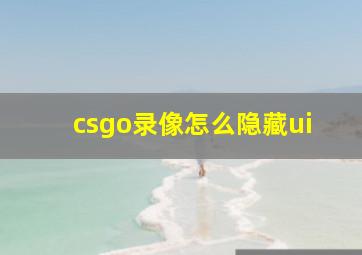 csgo录像怎么隐藏ui