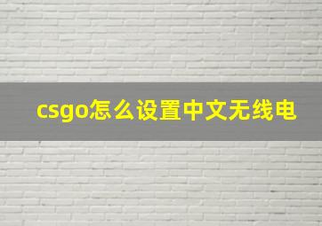 csgo怎么设置中文无线电