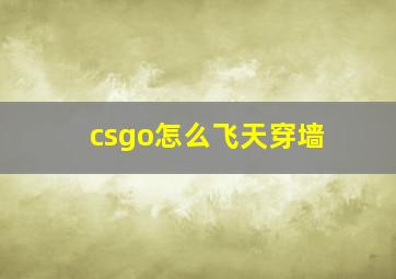 csgo怎么飞天穿墙