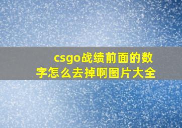 csgo战绩前面的数字怎么去掉啊图片大全