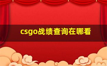 csgo战绩查询在哪看