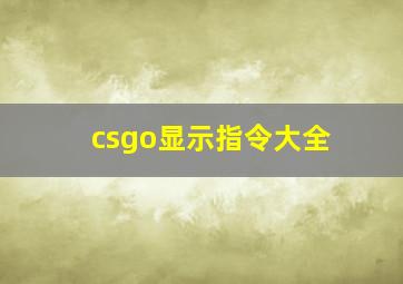 csgo显示指令大全