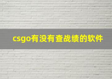 csgo有没有查战绩的软件