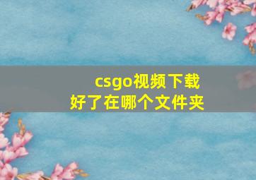 csgo视频下载好了在哪个文件夹