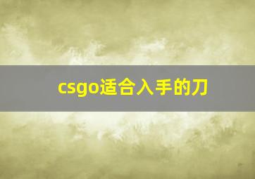 csgo适合入手的刀