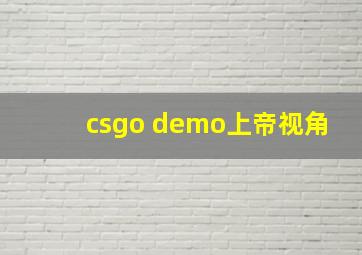 csgo demo上帝视角