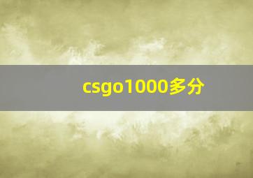 csgo1000多分