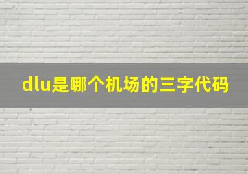 dlu是哪个机场的三字代码