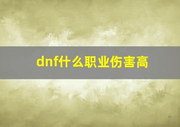 dnf什么职业伤害高