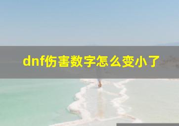 dnf伤害数字怎么变小了