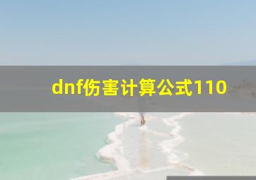 dnf伤害计算公式110