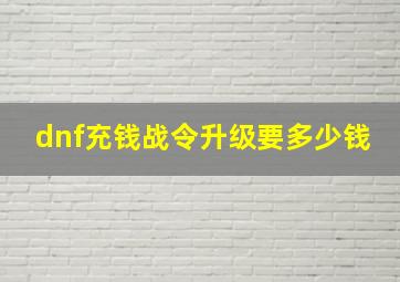 dnf充钱战令升级要多少钱