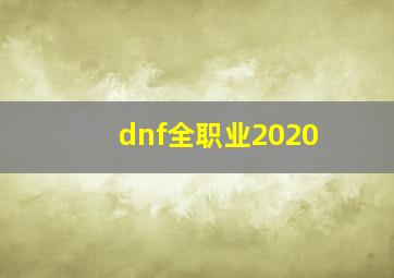 dnf全职业2020