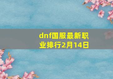 dnf国服最新职业排行2月14日