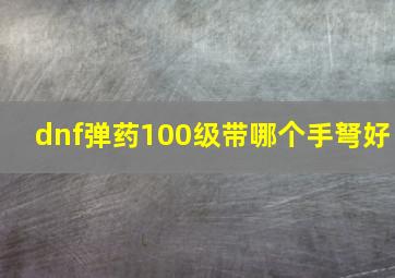 dnf弹药100级带哪个手弩好