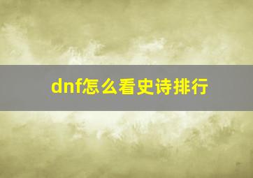 dnf怎么看史诗排行